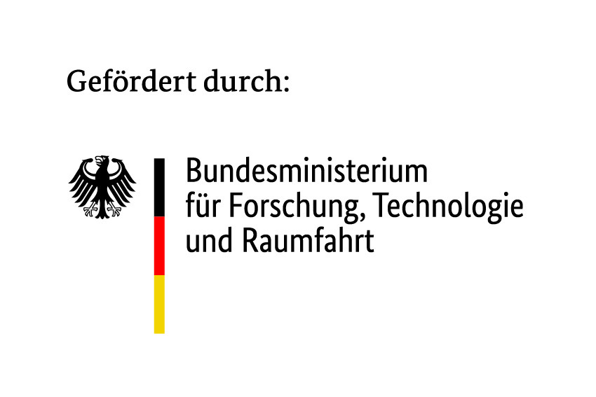 Logo: Gefördert durch das Bundesministerium für Forschung, Technologie und Raumfahrt
