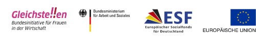 Logoleiste der F&ouml;rdermittelgeber im Projekt Frauen in die Wissenschaft