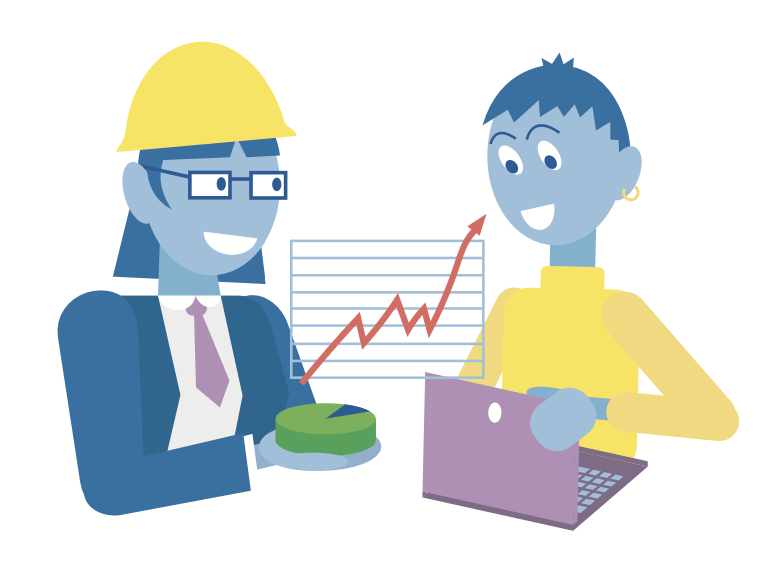 Grafik aus dem Projekt LK-LAB mit zwei gezeichneten Personen